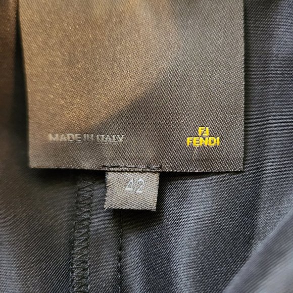VINTAGE FENDI BLACK FRONT WRAP COLLARED JACKET Made in Italy SZ 42 - Picture 9 of 11